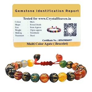 crystal heaven certified natural healing crystal bracelet for women men - aaa grade original healing gemstone adjustable bracelet for yoga reiki meditation feng shui om mani multi