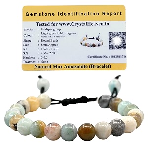 crystal heaven certified natural healing crystal bracelet for women men - aaa grade original healing gemstone adjustable bracelet for yoga reiki meditation feng shui max amazonite
