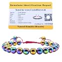 Crystal Heaven Certified Natural Healing Crystal Bracelet for Women Men - AAA Grade Original Healing Gemstone Adjustable Bracelet for Yoga Reiki Meditation Feng Shui (Mystic Hematite)