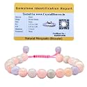 Crystal Heaven Certified Natural Healing Crystal Bracelet for Women Men - AAA Grade Original Healing Gemstone Adjustable Bracelet for Yoga Reiki Meditation Feng Shui (Morganite)