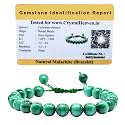 Crystal Heaven Certified Natural Healing Crystal Bracelet for Women Men - AAA Grade Original Healing Gemstone Adjustable Bracelet for Yoga Reiki Meditation Feng Shui (Malachite)