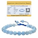 Crystal Heaven Certified Natural Healing Crystal Bracelet For Women Men - Aaa Grade Original Healing Gemstone Adjustable Bracelet For Yoga Reiki Meditation Feng Shui (Aquamarine)