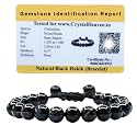 Crystal Heaven Certified Natural Healing Crystal Bracelet for Women Men - AAA Grade Original Healing Gemstone Adjustable Bracelet for Yoga Reiki Meditation Feng Shui (Black Banded Agate/Sulemani)