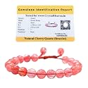 Crystal Heaven Certified Natural Healing Crystal Bracelet for Women Men - AAA Grade Original Healing Gemstone Adjustable Bracelet for Yoga Reiki Meditation Feng Shui (Cherry Quartz)