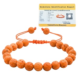 crystal heaven certified orange lava stone bracelet for women men with healing crystal and reiki stone - beautiful gemstone adjustable beaded bracelet for balance harmony amp positive energy
