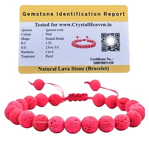crystal heaven certified pink lava stone bracelet for women men with healing crystal and reiki stone - beautiful gemstone adjustable beaded bracelet for balance harmony amp positive energy