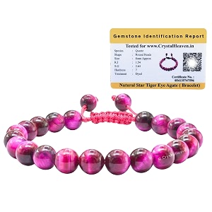 crystal heaven certified pink tiger eye bracelet for women men with healing crystal and reiki stone - beautiful gemstone adjustable beaded bracelet for balance harmony amp positive energy
