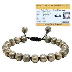 crystal heaven certified pyrite bracelet for women men with healing crystal and reiki stone - beautiful gemstone adjustable beaded bracelet for balance harmony amp positive energy
