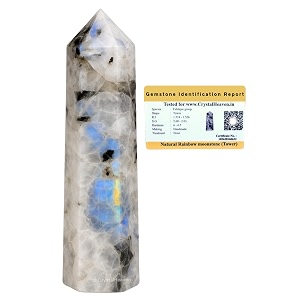 Crystal Heaven Certified Rainbow Moonstone Crystal Tower