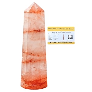 Crystal Heaven Certified Red Hematoid Quartz Tower