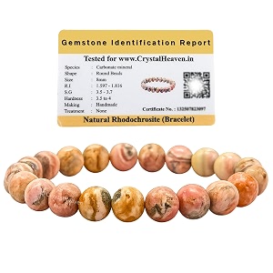 crystal heaven certified rhodochrosite bracelet for women men with healing crystal and reiki stone - beautiful gemstone beaded bracelet for balance harmony amp positive energy