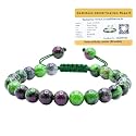 Crystal Heaven Certified Ruby Zoisite Bracelet for Women Men with Healing Crystal and Reiki Stone - Original Authentic Gemstone Adjustable Beaded Bracelet for Money, Wealth Success &amp; Positive Energy