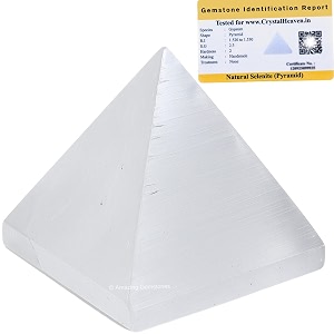crystal heaven certified selenite pyramid-234 inch pyramid for positive energyvastureikifeng shui and chakra healing energy balancing