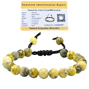 crystal heaven certified serpentine bracelet for women men with healing crystal and reiki stone-beautiful gemstone adjustable beaded bracelet for balanceharmonyamppositive energy