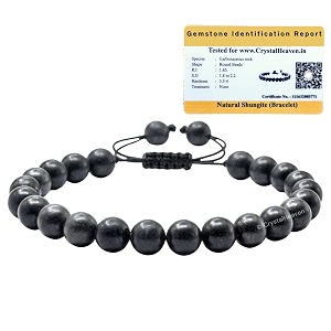 crystal heaven certified shungite bracelet for women men with healing crystal and reiki stone - beautiful gemstone adjustable beaded bracelet for balance harmony amp positive energy