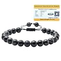 Crystal Heaven Certified Shungite Bracelet for Women Men with Healing Crystal and Reiki Stone - Beautiful Gemstone Adjustable Beaded Bracelet for Balance, Harmony &amp; Positive Energy