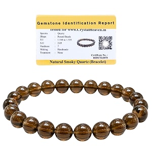 crystal heaven certified smoky quartz bracelet for women men with healing crystal and reiki stone - beautiful gemstone beaded bracelet for balance harmony amp positive energy