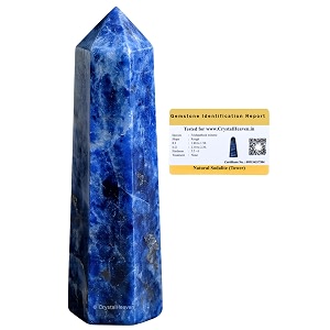 Crystal Heaven Certified Sodalite Crystal Tower Obelisk