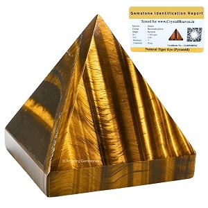 crystal heaven certified tiger eye pyramid-234 inch pyramid for positive energyvastureikifeng shui and chakra healing energy balancing