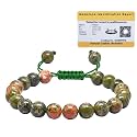 Crystal Heaven Certified Unakite Bracelet for Women Men with Healing Crystal and Reiki Stone - Beautiful Gemstone Adjustable Beaded Bracelet for Balance, Harmony &amp; Positive Energy