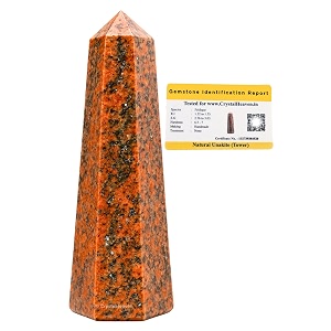 Crystal Heaven Certified Unakite Crystal Tower Obelisk