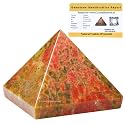 Crystal Heaven Certified Unakite Pyramid-2" Inch Pyramid For Positive Energy,Vastu,Reiki,Feng Shui And Chakra Healing Energy Balancing