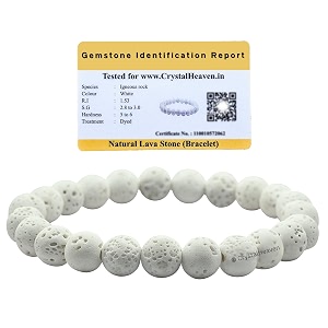 crystal heaven certified white lava stone bracelet for women men with healing crystal and reiki stone - beautiful gemstone beaded bracelet for balance harmony amp positive energy