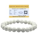 Crystal Heaven Certified White Lava Stone Bracelet for Women Men with Healing Crystal and Reiki Stone - Beautiful Gemstone Beaded Bracelet for Balance, Harmony &amp; Positive Energy