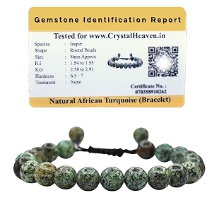 crystal heaven crystal heaven certified natural healing crystal bracelet for women men - aaa grade original healing gemstone adjustable bracelet for yoga reiki meditation feng shui african turquoise