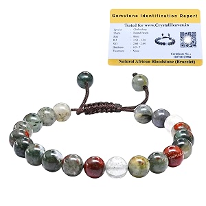 african bloodstone bracelet for women men with healing crystal and reiki stone - beautiful gemstone adjustable beaded bracelet for balance harmony amp positive energy