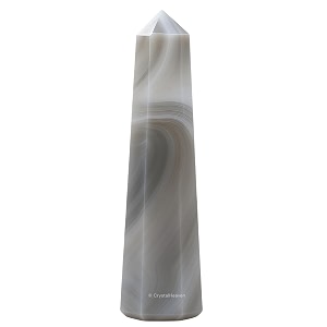 Crystal Heaven Grey Agate Crystal Tower Obelisk