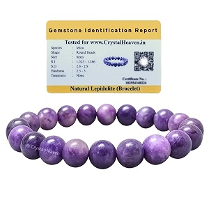 crystal heaven lepidolite bracelet for women men with healing crystal and reiki stone - beautiful gemstone beaded bracelet for balance harmony amp positive energy