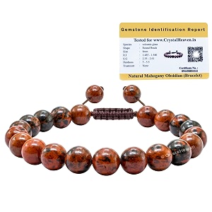 crystal heaven mahogany obsidian bracelet for women men with healing crystal and reiki stone - beautiful gemstone adjustable beaded bracelet for balance harmony amp positive energy