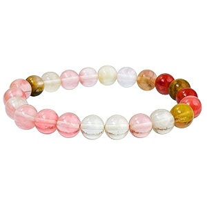 crystal heaven multi cherry quartz bracelet for women men with healing crystal and reiki stone - beautiful gemstone beaded bracelet for balance harmony amp positive energy