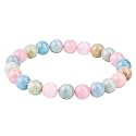 Crystal Heaven Natural Morganite Bracelet for Women Men with Healing Crystal and Reiki Stone - Beautiful Gemstone Beaded Bracelet for Balance, Harmony &amp; Positive Energy