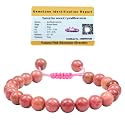 Crystal Heaven Pink Rhodonite Bracelet for Women Men with Healing Crystal and Reiki Stone - Beautiful Gemstone Adjustable Beaded Bracelet for Balance, Harmony &amp; Positive Energy