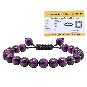 crystal heaven purple cat39s eye bracelet for women men with healing crystal and reiki stone - beautiful gemstone adjustable beaded bracelet for balance harmony amp positive energy