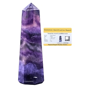 Crystal Heaven Purple Fluorite Crystal Tower Obelisk