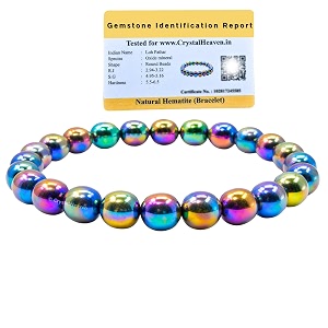 crystal heaven rainbow hematite bracelet for women men with healing crystal and reiki stone - beautiful gemstone beaded bracelet for balance harmony amp positive energy