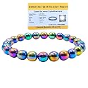 Crystal Heaven Rainbow Hematite Bracelet for Women Men with Healing Crystal and Reiki Stone - Beautiful Gemstone Beaded Bracelet for Balance, Harmony &amp; Positive Energy