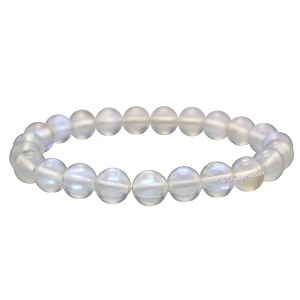 crystal heaven rainbow white glowing mermaid glass bracelet for women men iridescent bracelet - beautiful shiny glass beads bracelet stretchable beaded bracelet for positive energy