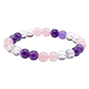 crystal heaven rose quartz amethyst clear quartz bracelet for women men with healing crystal and reiki stone - beautiful gemstone beaded bracelet for balance harmony amp positive energy regular