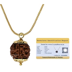 crystal heaven rudraksha original 5 mukhi pendant necklace for women men