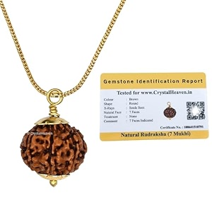 crystal heaven rudraksha original 7 mukhi pendant necklace for women men