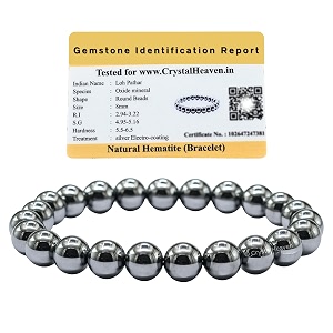 crystal heaven silver hematite bracelet for women men with healing crystal and reiki stone - beautiful gemstone beaded bracelet for balance harmony amp positive energy