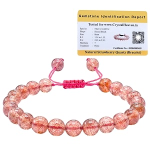 crystal heaven strawberry quartz bracelet for women men with healing crystal and reiki stone - beautiful gemstone adjustable beaded bracelet for balance harmony amp positive energy