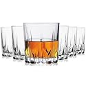 Premium Big Whiskey Glasses Set of 6 pcs- 300 ml Modern Ideal Transparent Bar Glass for Drinking Bourbon, Whisky, Scotch, Cocktails, Wine, Water, - Old Fashioned Cocktail Tumblers Perfect for Entertaining and Enhancing Your D