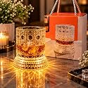 Crystal Pattern LED Spinning Whiskey Glass Pack