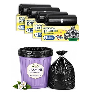 crystal small scented black garbage bags with tie string 17x20 120 count