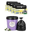 Crystal Small Scented Black Garbage Bags with Tie String, 17x20, 120 Count